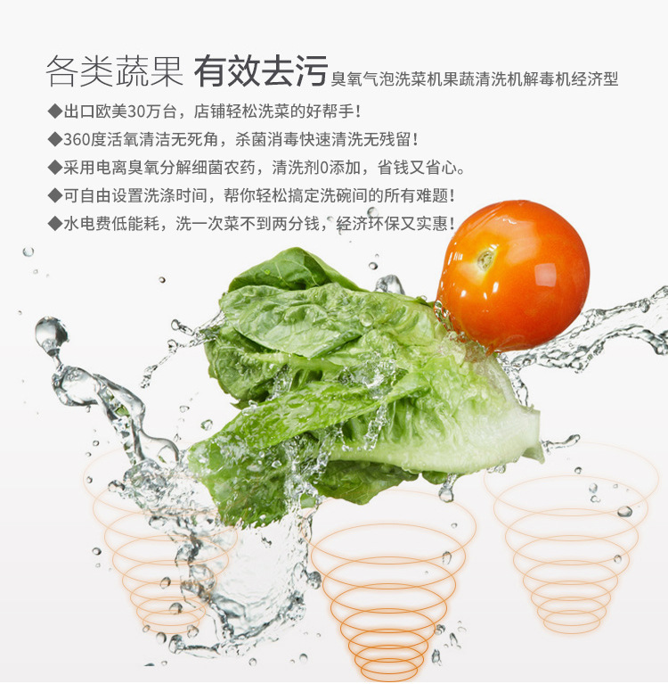 悍舒商用臭氧氣泡消毒洗菜機(jī) 果蔬清洗機(jī) 商用全自動洗菜設(shè)備