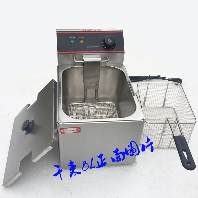 新粵?？頔F-4L/6L/8L/11L-2商用單缸電炸爐食品加工油炸鍋雙缸鍋