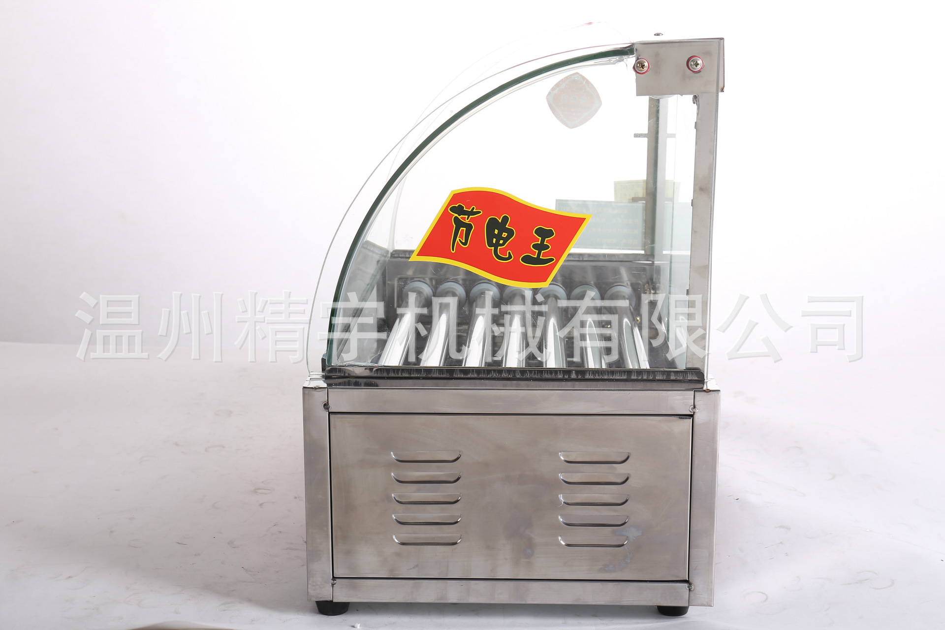 全自動(dòng)商用 7管拉門烤香腸機(jī)熱狗機(jī) 臺(tái)灣滾軸式 帶燈照明 雙溫控