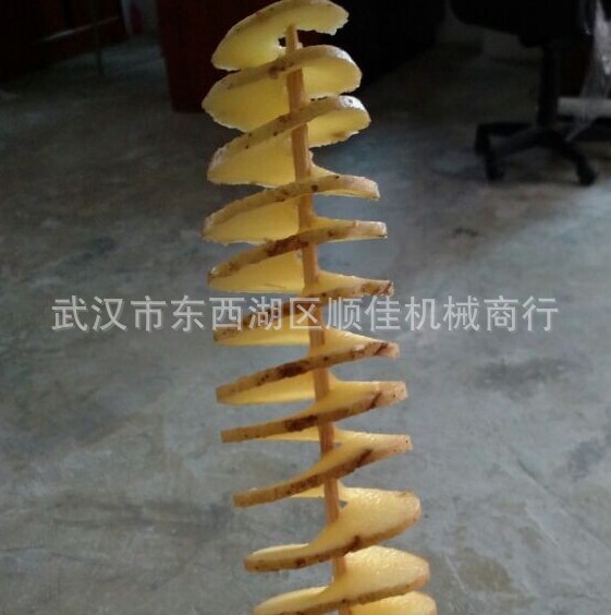商用龍卷風(fēng)土豆機(jī)油炸鍋 手動(dòng)土豆塔機(jī)半自動(dòng)螺旋旋風(fēng)薯塔機(jī)