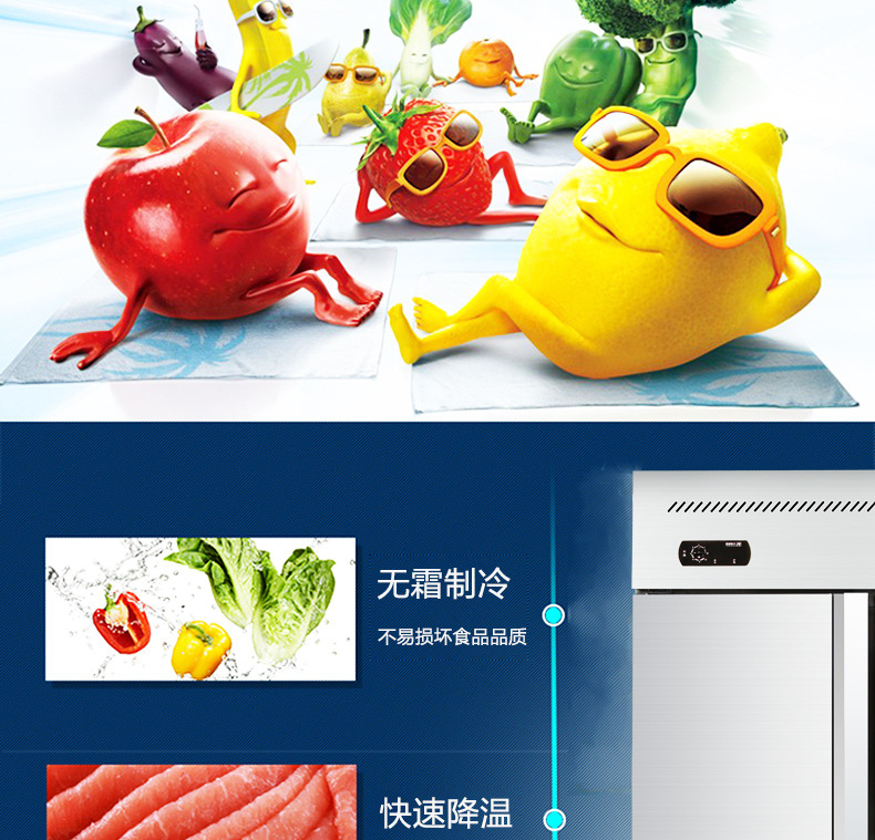 索歌四門(mén)冰柜廚房冷柜 商用四門(mén)冰柜 雙溫冷藏冷凍展示柜四門(mén)冰箱