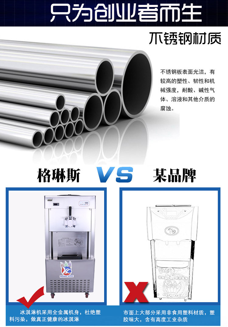 格琳斯48L全自動膨化冰淇淋機(jī)大型不銹鋼甜筒雪糕機(jī)商用冰淇淋機(jī)