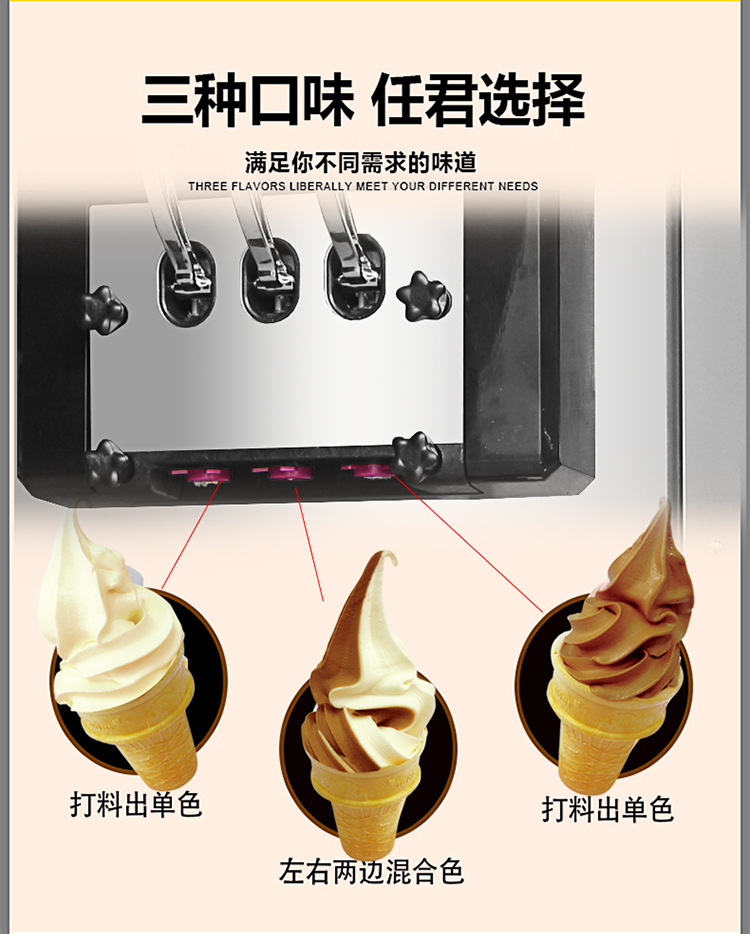 廠(chǎng)家直銷(xiāo)冰淇淋機(jī)商用冰淇淋機(jī)器軟冰淇凌冰激凌全自動(dòng)甜筒雪糕機(jī)