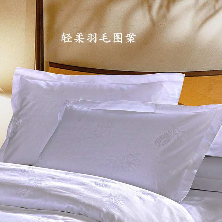 廠(chǎng)家直銷(xiāo)賓館酒店床品套件純棉緞貢緞條四件套酒店客房布草批發(fā)
