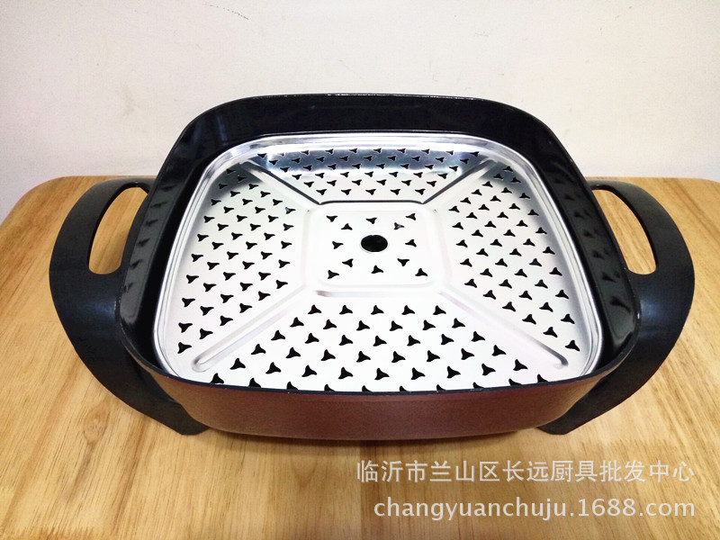 廠家直銷(xiāo)多功能韓式電煎鍋 加深加箅電熱鍋 養(yǎng)生四方鍋電火鍋禮品