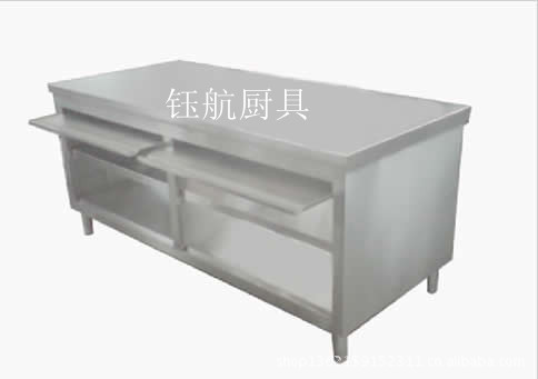 鈺航廚業(yè) 廠家直銷 不銹鋼拉門工作臺雙通 優(yōu)質廚房工作臺