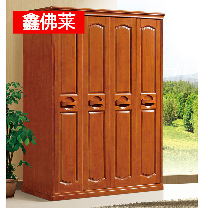 廠家直銷特價批發(fā)全實木儲物柜橡木三門四門五門六門衣柜906衣柜