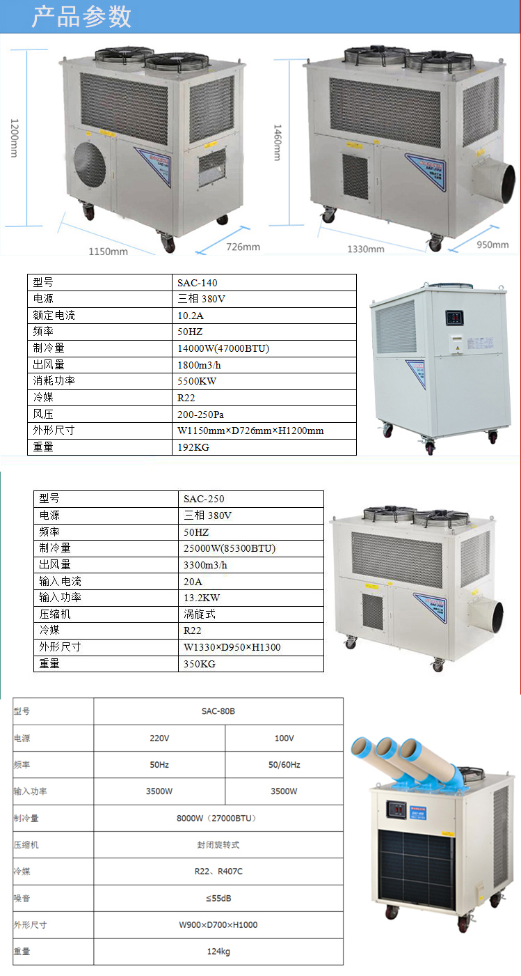 商用空調(diào)扇 單冷型 冷風(fēng)扇 工業(yè)大功率冷風(fēng)機(jī)空調(diào) 十匹 六匹 三匹