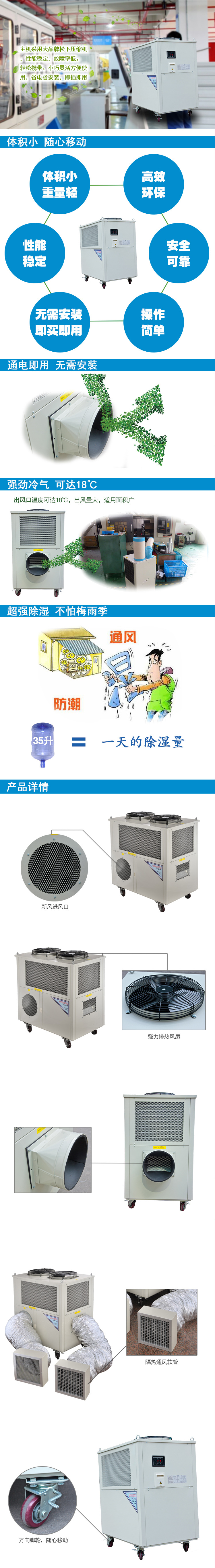 商用空調(diào)扇 單冷型 冷風(fēng)扇 工業(yè)大功率冷風(fēng)機(jī)空調(diào) 十匹 六匹 三匹